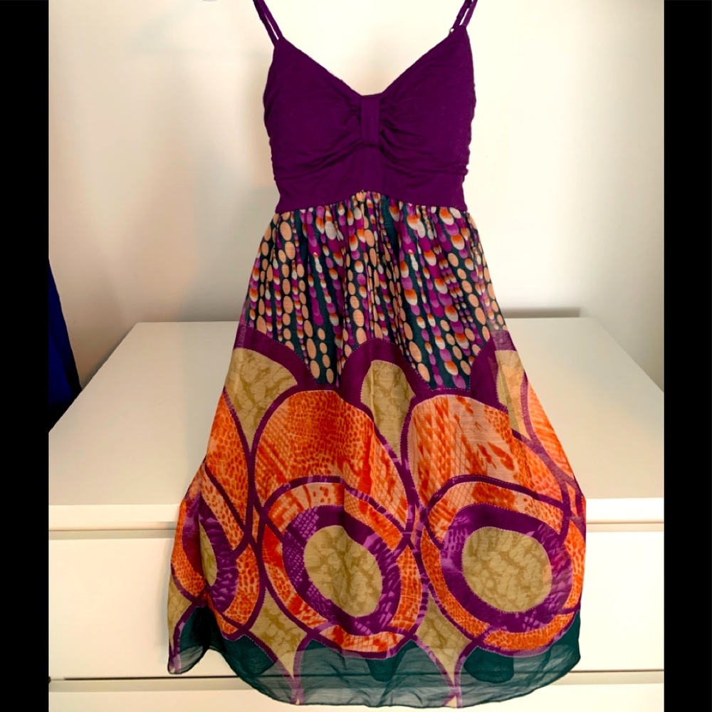 Winners Purple Design Dress, Tag Removed, Size Medium